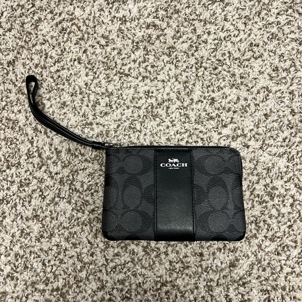 Coach Black Signature Wristlet